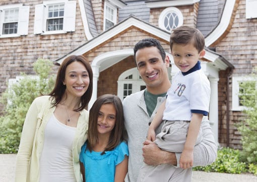 Wiley Insurance Services | Rock Hill, SC | family standing outside in their front yard of their home and smiling